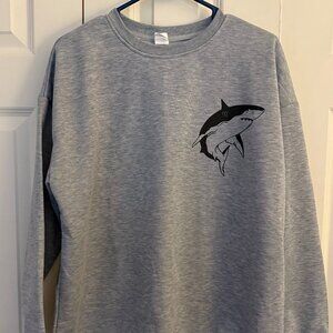 Men's XL Light weight "respect the locals" Shark reference sweatshirt -Gray